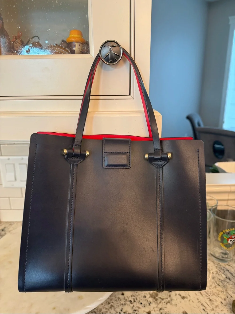 Kate spade Navy and Red Structured Tote Bag for Women